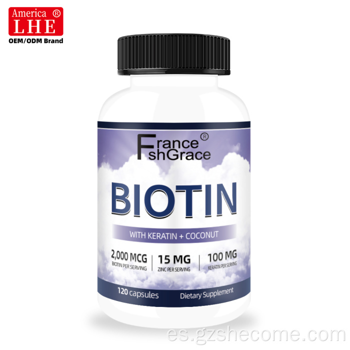 La biotina Shecome de alta resistencia cápsulas cabello piel uñas